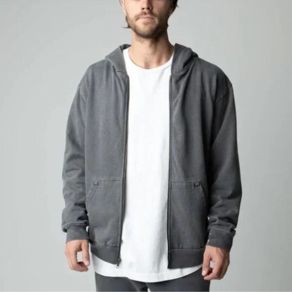 TALENTLESS Charcoal Gray Zip Up Hoodie Medium